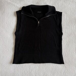 Rails Bodhi Top | Sleeveless sweater vest with quarter-zip mock collar
